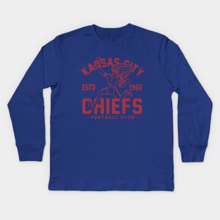 Kansas City Chiefs Retro 1 by Buck Tee Kids Long Sleeve T-Shirt